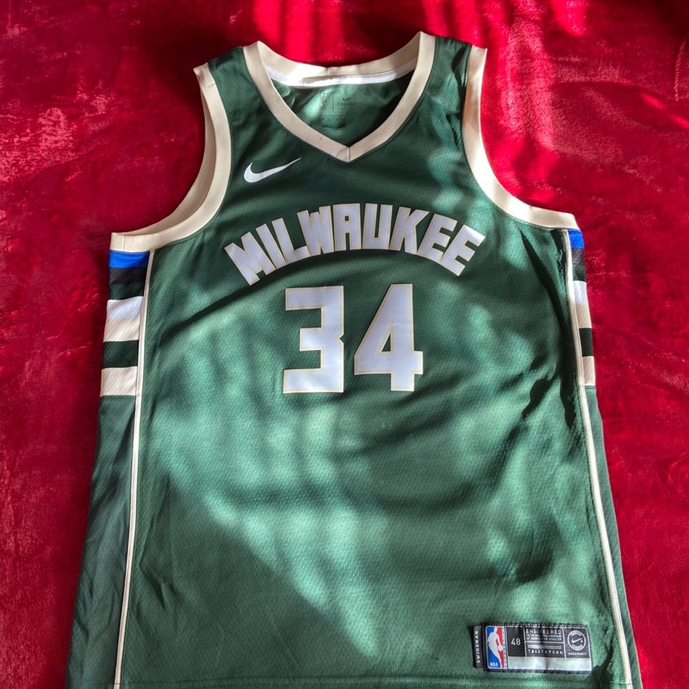 Nike Giannis Antetokounmpo 34 jersey, Olive green